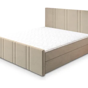 Boxspringbed COMOZA 140×200 cm Set met hoofdbord, bedbodem en matras, Beige Boxspringbed COMOZA 140×200 cm Set met hoofdbord, bedbodem en matras, Beige