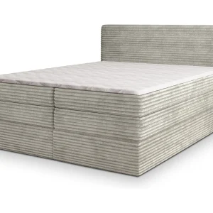 Boxspringbed LUNERA 140×200 cm Set met hoofdbord, bedbodem en matras, Lichtgrijs