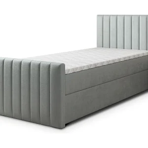Boxspringbed ARION 80×200 cm Set met hoofdbord, bedbodem en matras, Lichtgrijs Boxspringbed ARION 80×200 cm Set met hoofdbord, bedbodem en matras, Lichtgrijs