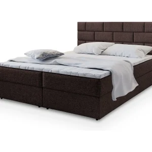 Boxspringbed KERLO 160×200 cm Set met hoofdbord, bedbodem en matras, Bruin