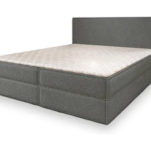 Boxspringbed PELLIO 180×200 cm Set met hoofdbord, bedbodem en matras, Grijs Boxspringbed PELLIO 180×200 cm Set met hoofdbord, bedbodem en matras, Grijs