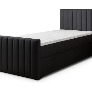 Boxspringbed ARION 80×200 cm Set met hoofdbord, bedbodem en matras, Zwart Boxspringbed ARION 80×200 cm Set met hoofdbord, bedbodem en matras, Zwart