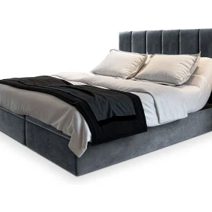 Boxspringbed BARINO 180×200 cm Set met hoofdbord, bedbodem en matras, Grijs Boxspringbed BARINO 180×200 cm Set met hoofdbord, bedbodem en matras, Grijs