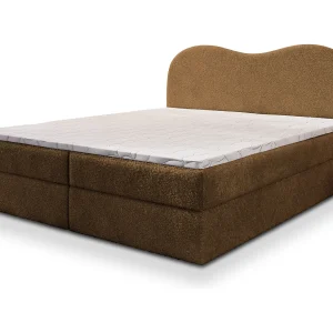 Boxspringbed FLUVIA 140×200 cm Set met hoofdbord, bedbodem en matras, Bruin