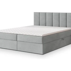 Boxspringbed MERIL 140×200 cm Set met hoofdbord, bedbodem en matras, Lichtgrijs Boxspringbed MERIL 140×200 cm Set met hoofdbord, bedbodem en matras, Lichtgrijs