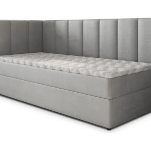Boxspringbed BEVE 100×200 cm Set met hoofdbord, bedbodem en matras, Lichtgrijs Boxspringbed BEVE 100×200 cm Set met hoofdbord, bedbodem en matras, Lichtgrijs