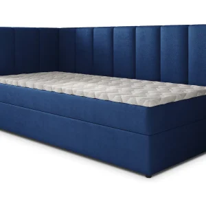 Boxspringbed BEVE 100×200 cm Set met hoofdbord, bedbodem en matras, Blauw Boxspringbed BEVE 100×200 cm Set met hoofdbord, bedbodem en matras, Blauw