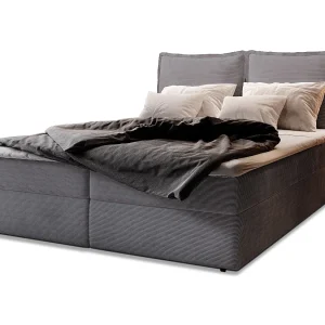 Boxspringbed LENTE 140×200 cm Set met hoofdbord, bedbodem en matras, Antracietgrijs Boxspringbed LENTE 140×200 cm Set met hoofdbord, bedbodem en matras, Antracietgrijs