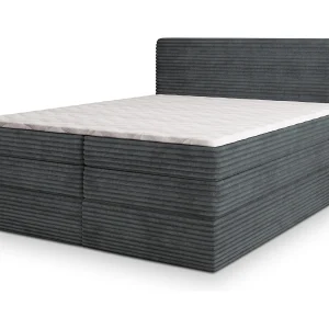 Boxspringbed LUNERA 140×200 cm Set met hoofdbord, bedbodem en matras, Antracietgrijs