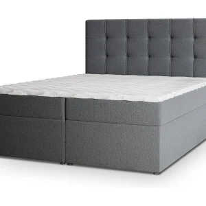 Boxspringbed PALMA 180×200 cm Set met hoofdbord, bedbodem en matras, Antracietgrijs