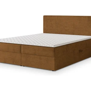 Boxspringbed NIRA 180×200 cm Set met hoofdbord, bedbodem en matras, Koperkleurig Boxspringbed NIRA 180×200 cm Set met hoofdbord, bedbodem en matras, Koperkleurig