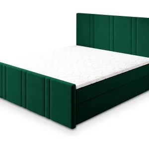 Boxspringbed COMOZA 140×200 cm Set met hoofdbord, bedbodem en matras, Dennengroen Boxspringbed COMOZA 140×200 cm Set met hoofdbord, bedbodem en matras, Dennengroen
