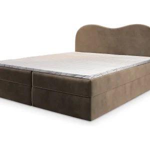Boxspringbed FLUVIA 180×200 cm Set met hoofdbord, bedbodem en matras, Beige
