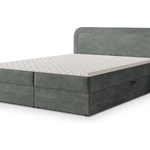Boxspringbed ARMEL 140×200 cm Set met hoofdbord, bedbodem en matras, Grijs
