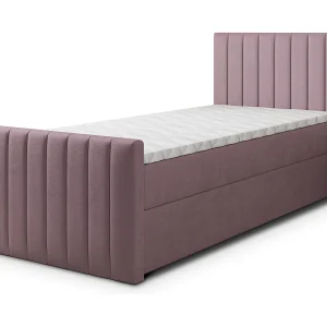 Boxspringbed ARION 100×200 cm Set met hoofdbord, bedbodem en matras, Poederroze