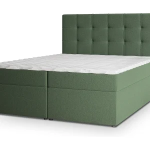 Boxspringbed PALMA 140×200 cm Set met hoofdbord, bedbodem en matras, Groen