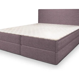 Boxspringbed PELLIO 180×200 cm Set met hoofdbord, bedbodem en matras, Paars