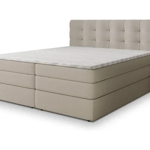 Boxspringbed AREZI 140×200 cm Set met hoofdbord, bedbodem en matras, Beige