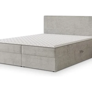 Boxspringbed NIRA 140×200 cm Set met hoofdbord, bedbodem en matras, Lichtgrijs Boxspringbed NIRA 140×200 cm Set met hoofdbord, bedbodem en matras, Lichtgrijs