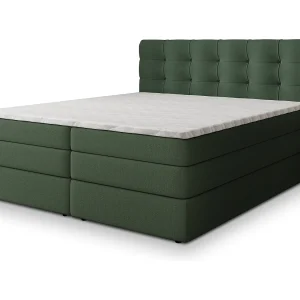Boxspringbed AREZI 140×200 cm Set met hoofdbord, bedbodem en matras, Groen