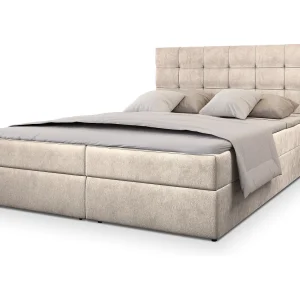 Boxspringbed GLOS 160×200 cm Set met hoofdbord, bedbodem en matras, Beige Boxspringbed GLOS 160×200 cm Set met hoofdbord, bedbodem en matras, Beige