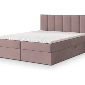 Boxspringbed MERIL 180×200 cm Set met hoofdbord, bedbodem en matras, Poederroze Boxspringbed MERIL 180×200 cm Set met hoofdbord, bedbodem en matras, Poederroze