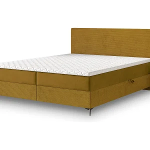 Boxspringbed TORREL 140×200 cm Set met hoofdbord, bedbodem en matras, Geel