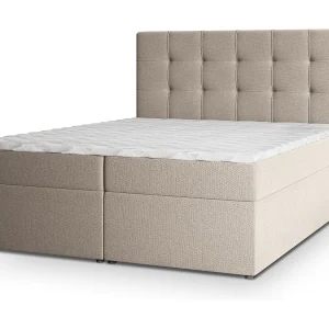 Boxspringbed PALMA 180×200 cm Set met hoofdbord, bedbodem en matras, Beige