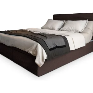 Boxspringbed ASTOR 160×200 cm Set met hoofdbord, bedbodem en matras, Bruin