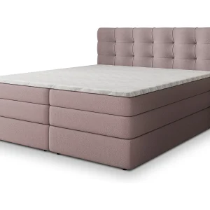 Boxspringbed AREZI 160×200 cm Set met hoofdbord, bedbodem en matras, Poederroze Boxspringbed AREZI 160×200 cm Set met hoofdbord, bedbodem en matras, Poederroze