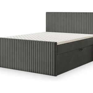 Boxspringbed TERVAN 180×200 cm Set met hoofdbord, bedbodem en matras, Grijs