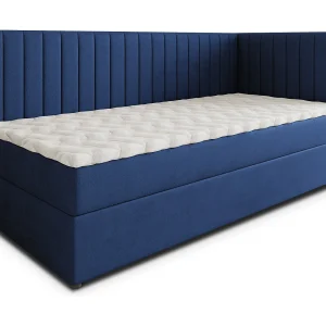 Boxspringbed ARIS 90×200 cm Set met hoofdbord, bedbodem en matras, Blauw