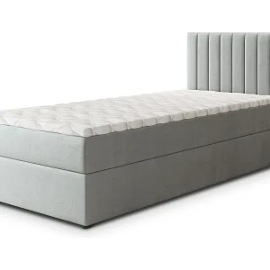 Boxspringbed BRESEL 90×200 cm Set met hoofdbord, bedbodem en matras, Lichtgrijs Boxspringbed BRESEL 90×200 cm Set met hoofdbord, bedbodem en matras, Lichtgrijs