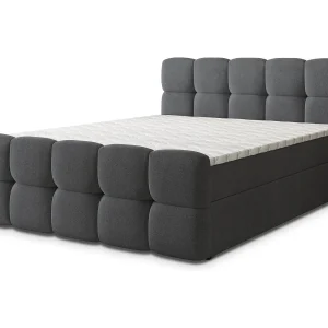 Boxspringbed BRUME 160×200 cm Set met hoofdbord, bedbodem en matras, Antracietgrijs