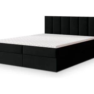 Boxspringbed MERIL 140×200 cm Set met hoofdbord, bedbodem en matras, Zwart Boxspringbed MERIL 140×200 cm Set met hoofdbord, bedbodem en matras, Zwart