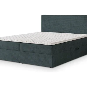 Boxspringbed NIRA 160×200 cm Set met hoofdbord, bedbodem en matras, Blauw Boxspringbed NIRA 160×200 cm Set met hoofdbord, bedbodem en matras, Blauw