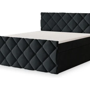Boxspringbed ROVARI 160×200 cm Set met hoofdbord, bedbodem en matras, Zwart Boxspringbed ROVARI 160×200 cm Set met hoofdbord, bedbodem en matras, Zwart
