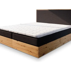 Boxspringbed VERDON 180×200 cm Set met hoofdbord, bedbodem en matras, Bruin Boxspringbed VERDON 180×200 cm Set met hoofdbord, bedbodem en matras, Bruin