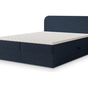 Boxspringbed ARMEL 140×200 cm Set met hoofdbord, bedbodem en matras, Blauw