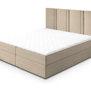 Boxspringbed LARIO 180×200 cm Set met hoofdbord, bedbodem en matras, Beige