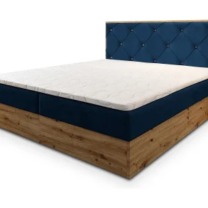 Boxspringbed FOSCO 140×200 cm Set met hoofdbord, bedbodem en matras, Blauw Boxspringbed FOSCO 140×200 cm Set met hoofdbord, bedbodem en matras, Blauw