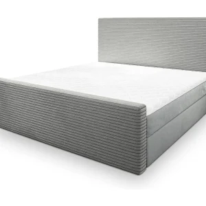Boxspringbed ALORIA 160×200 cm Set met hoofdbord, bedbodem en matras, Lichtgrijs Boxspringbed ALORIA 160×200 cm Set met hoofdbord, bedbodem en matras, Lichtgrijs