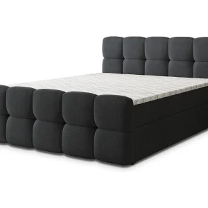 Boxspringbed BRUME 160×200 cm Set met hoofdbord, bedbodem en matras, Zwart Boxspringbed BRUME 160×200 cm Set met hoofdbord, bedbodem en matras, Zwart