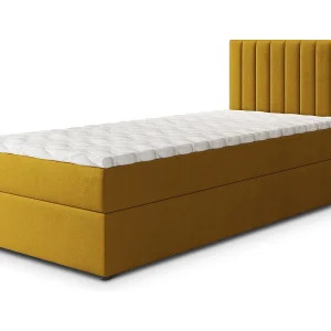 Boxspringbed BRESEL 80×200 cm Set met hoofdbord, bedbodem en matras, Geel Boxspringbed BRESEL 80×200 cm Set met hoofdbord, bedbodem en matras, Geel