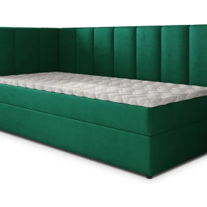 Boxspringbed BEVE 100×200 cm Set met hoofdbord, bedbodem en matras, Dennengroen Boxspringbed BEVE 100×200 cm Set met hoofdbord, bedbodem en matras, Dennengroen