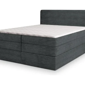 Boxspringbed LUNERA 160×200 cm Set met hoofdbord, bedbodem en matras, Grijs Boxspringbed LUNERA 160×200 cm Set met hoofdbord, bedbodem en matras, Grijs