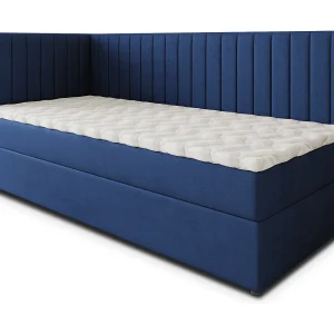 Boxspringbed ARIS 100×200 cm Set met hoofdbord, bedbodem en matras, Blauw