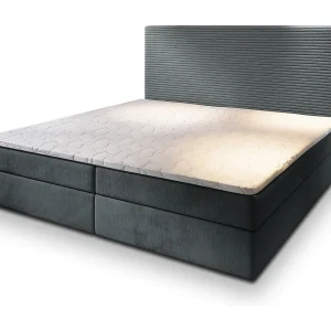 Boxspringbed GIARRO 180×200 cm Set met hoofdbord, bedbodem en matras, Grijs Boxspringbed GIARRO 180×200 cm Set met hoofdbord, bedbodem en matras, Grijs