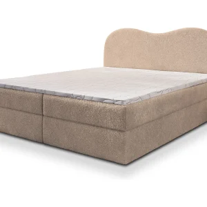 Boxspringbed FLUVIA 180×200 cm Set met hoofdbord, bedbodem en matras, Beige