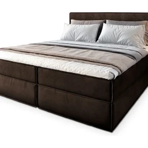 Boxspringbed PELLIO 160×200 cm Set met hoofdbord, bedbodem en matras, Bruin Boxspringbed PELLIO 160×200 cm Set met hoofdbord, bedbodem en matras, Bruin